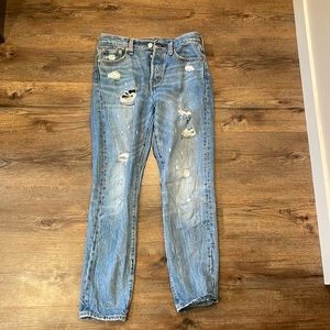 Levis distressed high waisted jeans